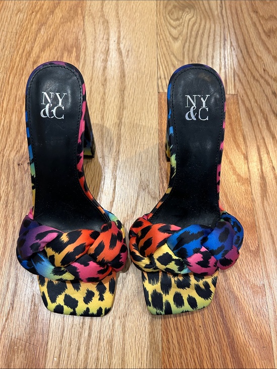 New York & Company Shoes - New York & Company Multicolor Leopard Knot Front Mules